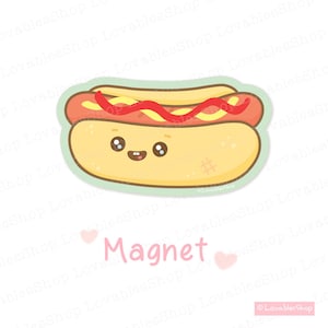 Lovable Hotdog Vinyl Magnet