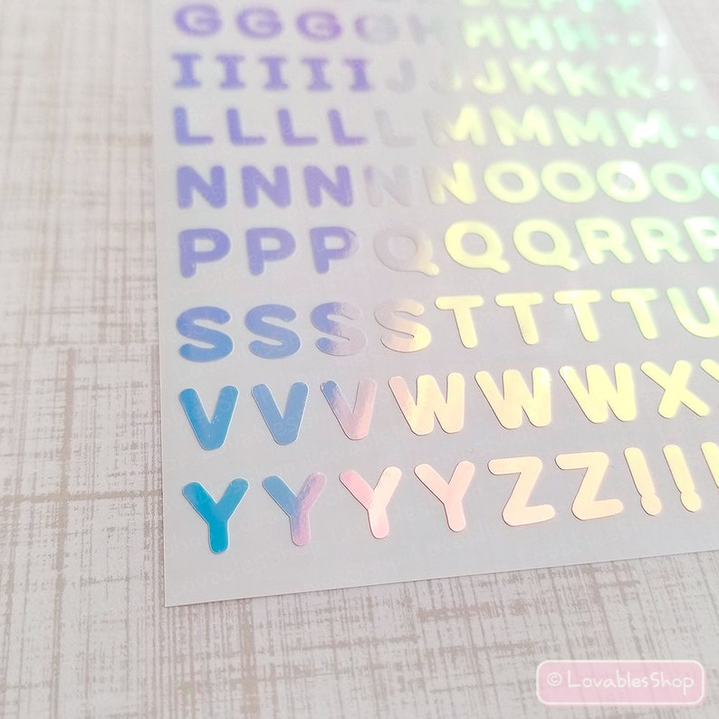 Alphabet Upper Case Permanent vinyl Sticker Sheet image 2
