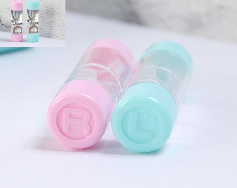 Colored Eye Care Contact Lenses Case Cute Pink Traveling Contact Lens Case