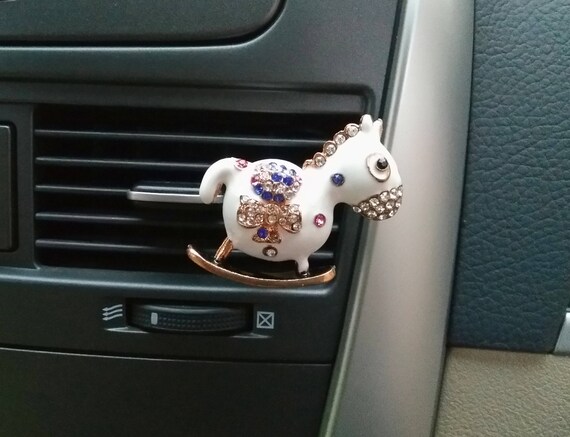 Car Bling Air Vent Clips Cute Alloy Horse Crystal Interior Car Accessory Auto Air Freshener Decoration Clips Bling Car Accessories