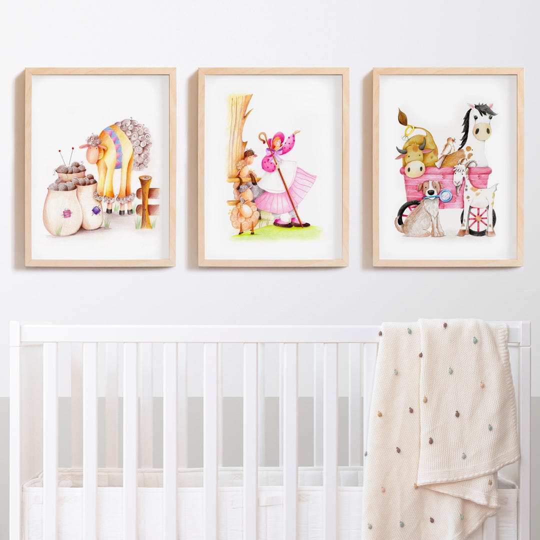 Nursery Wall Art Set of Three Prints | Girl's Nursery Art | Nursery ...