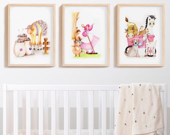 Set de láminas con rimas infantiles / Decoración para habitación de niña