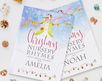 Libro de recuerdos personalizado de rimas y poemas infantiles navideños para recién nacidos y niños pequeños