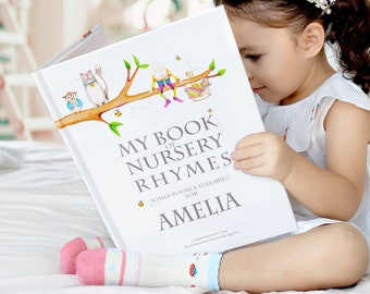 Personalised Nursery Rhyme & Poems Keepsake Book for Newborns and Toddlers, Boys and Girls.