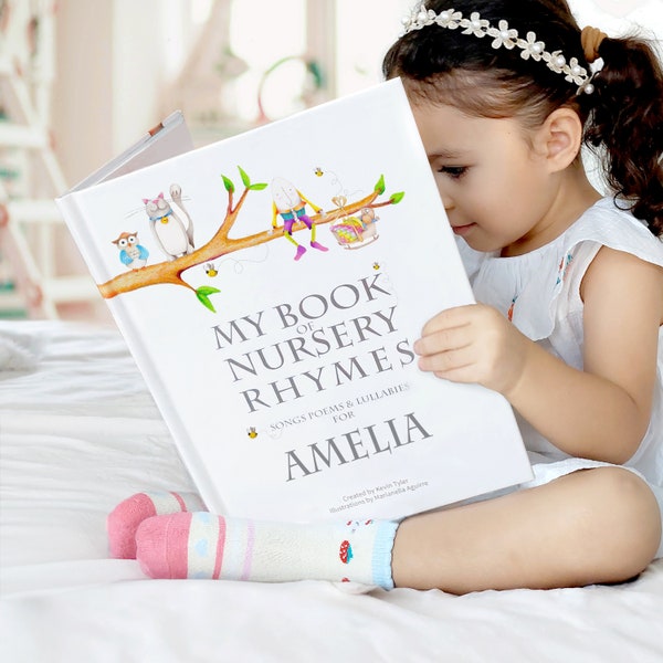 Personalised Nursery Rhyme & Poems Keepsake Book for Newborns and Toddlers, Boys and Girls.