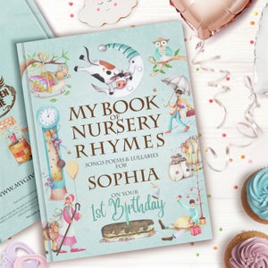 Personalised First Birthday Gift for Boys & Girls – Nursery Rhyme Book Keepsake