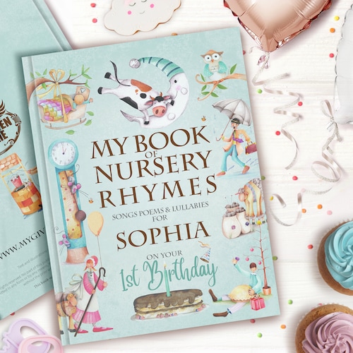 Personalised First Birthday Gift for Boys & Girls – Nursery Rhyme Book Keepsake