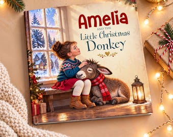 The Little Christmas Donkey – Personalised 'Photo Upload' Story Book – Your Child Character Stars