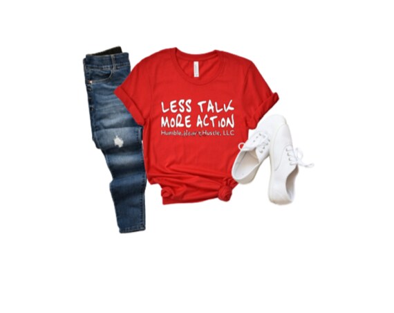 Less Talk More Action Shirt | Humble Heart Hustle Tee | Christian Motivational Shirt | Athlete & Activist Graphic Tee | Inspirational Unisex