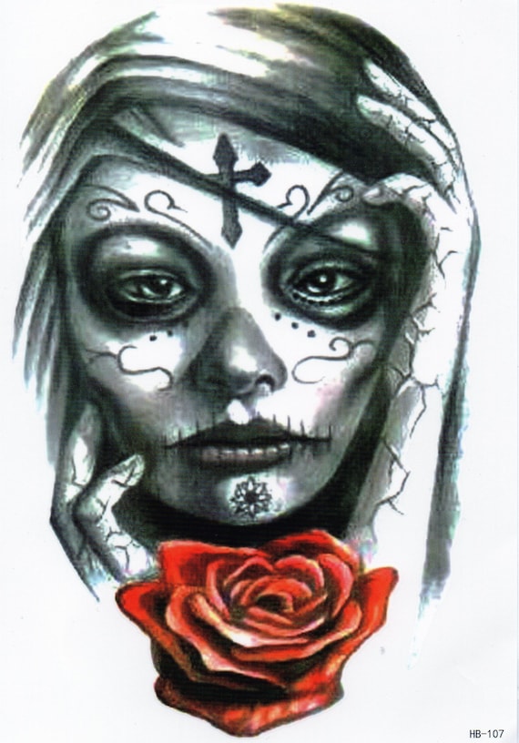 Face Woman Painting Punk Temporary Body Fake Tattoo 59x82 Etsy