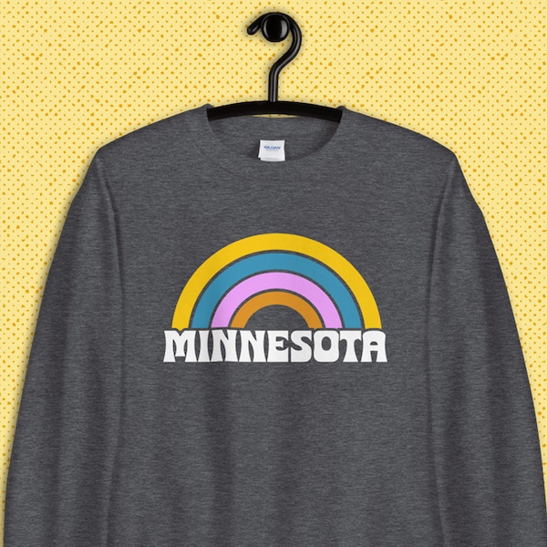 Minnesota sweatshirt - Minnesota Sweater - Vintage Minneapolis sweatshirt - Minnesota Rainbow Pride shirt