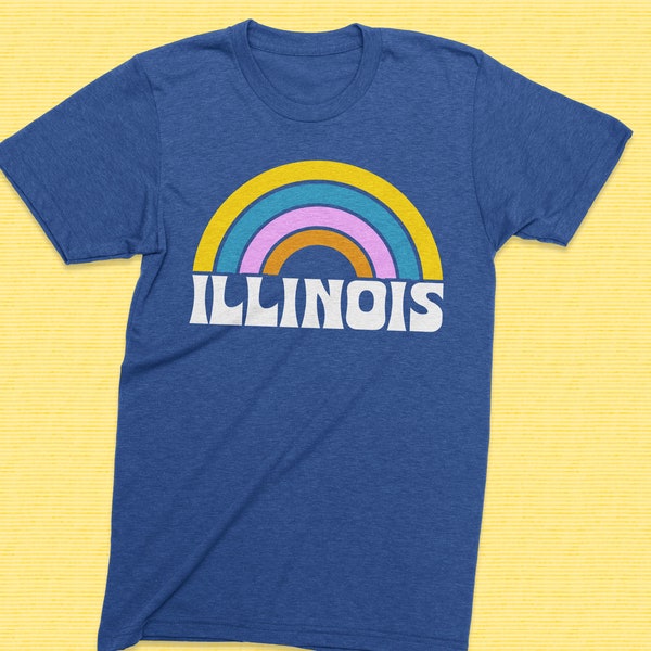 Illinois shirt - Illinois tshirt - Chicago vintage pride shirt - Home tee - Rainbow graphic tee