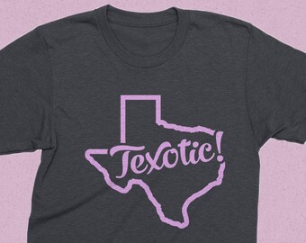 Texotic Texas T-Shirt: Vintage Style Heather Grey Graphic Tee