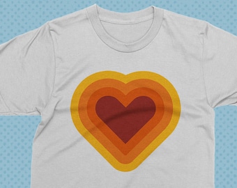 70s Heart Graphic Tee: Retro Style T-Shirt
