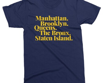 Vintage NYC Boroughs T-shirt: Retro New York Graphic Tee - Etsy