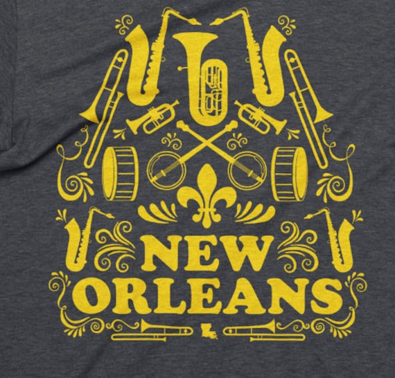 Vintage Style New Orleans Tshirt Nola Graphic Tee New 