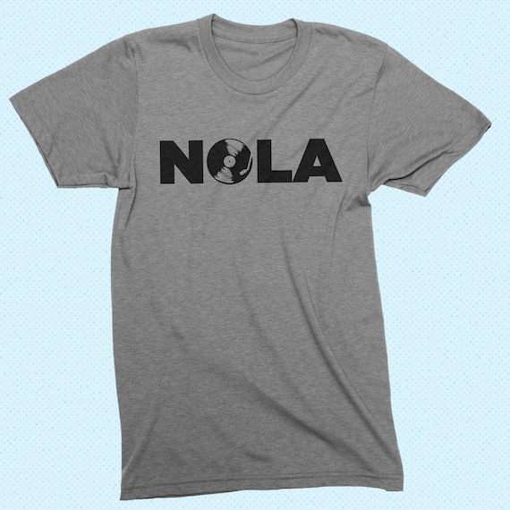 Nola Vinyl Turntable T Shirt Grey New Orleans Graphic Tee Etsy
