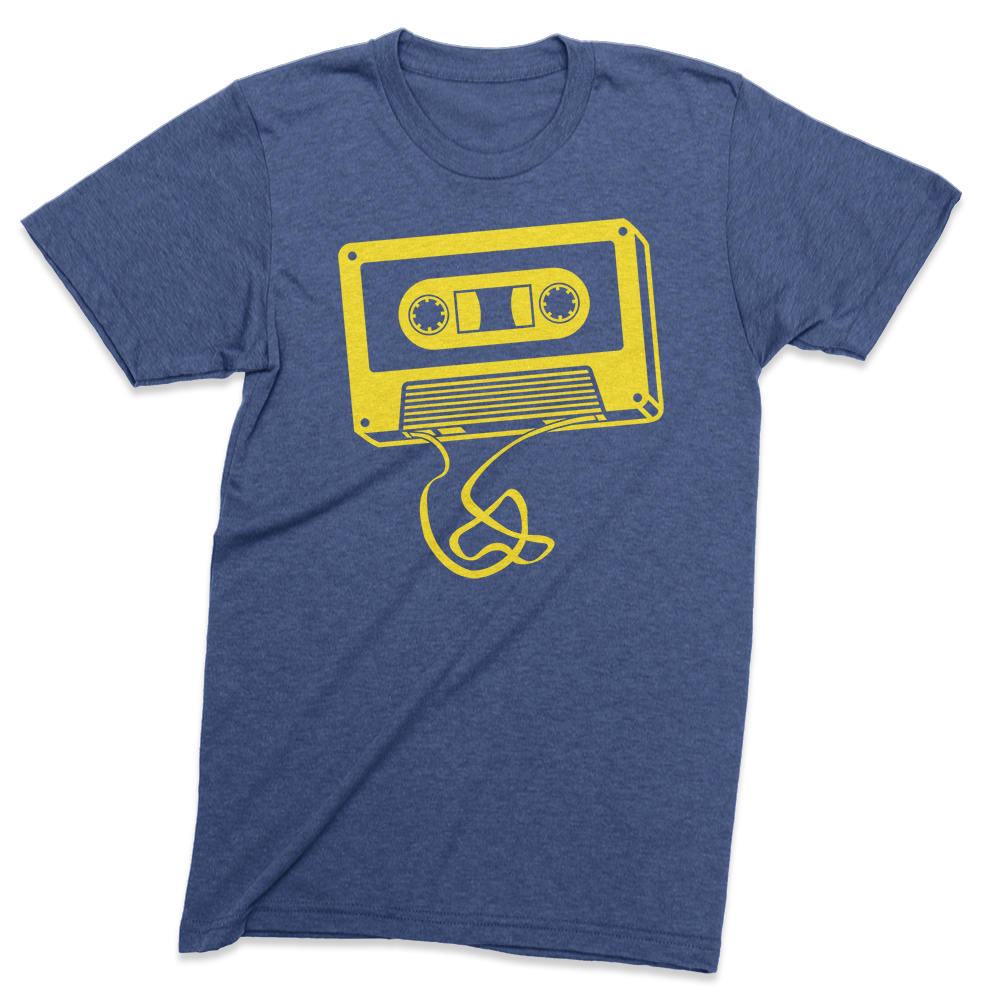 Totally Radical Cassette - Heather Blue - Vintage Style T