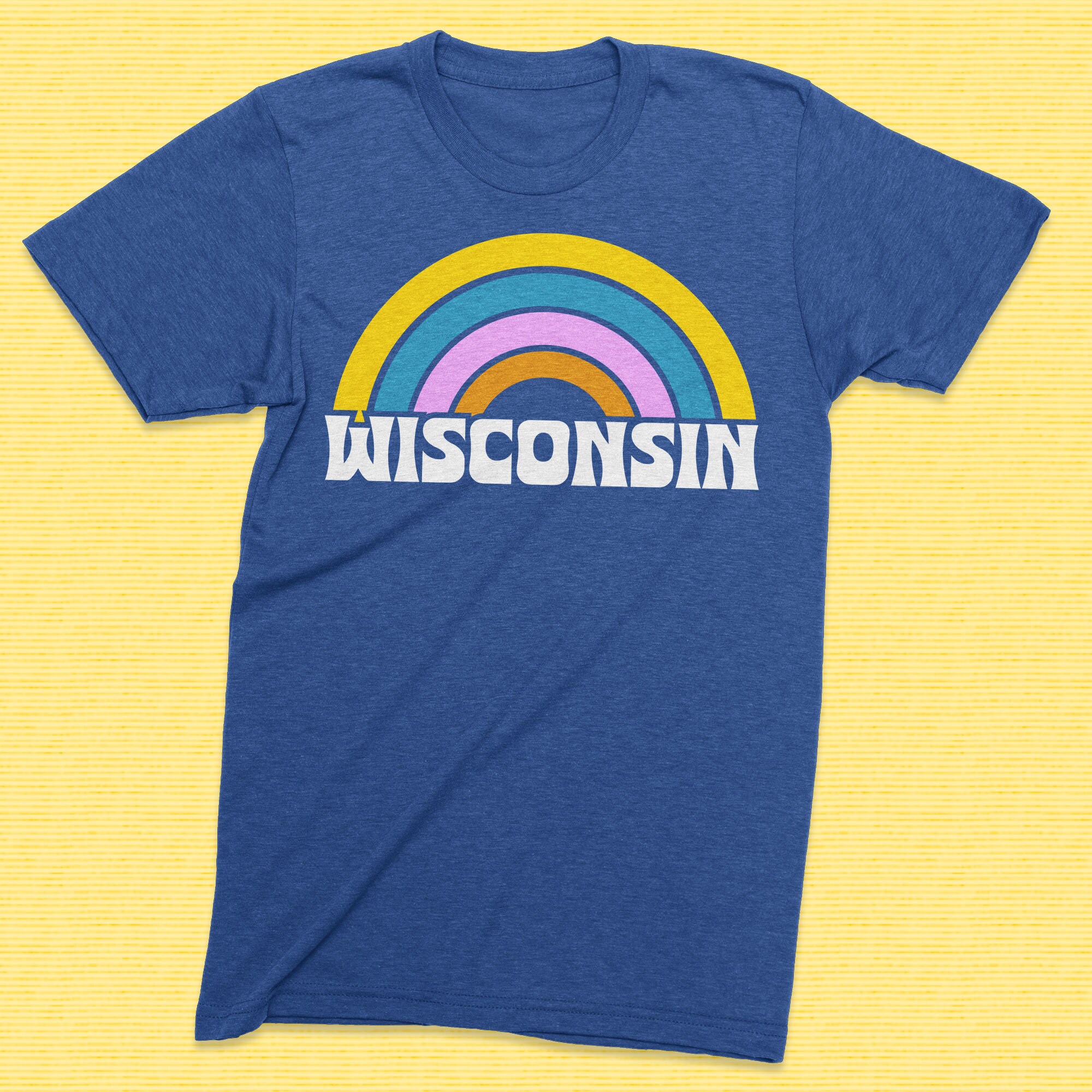 Wisconsin rainbown tshirt Wisconsin pride shirt rainbow graphic tee Badgers Gift Milwaukee gay pride LGBTQ gift cheesehead