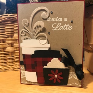 Thanks a latte with coffee cups card