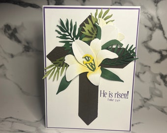 Easter Card with Cross and Lillies