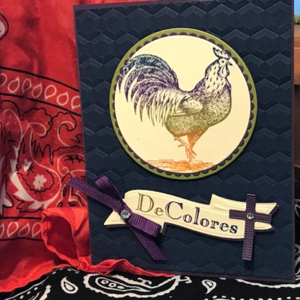 DeColores rooster notecard