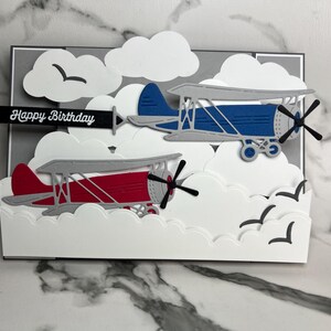 Flugzeug Staffelei Karte zum Geburtstag