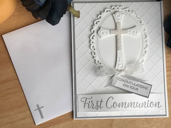 Felicitations Pour Votre Premiere Carte De Communion Etsy France