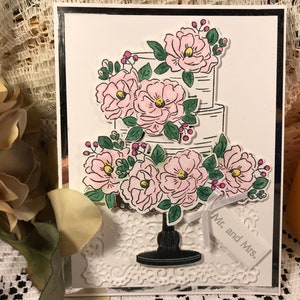 Cartão de bolo de casamento