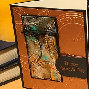 Father&#39;s Day or Birthday tarnished metal card