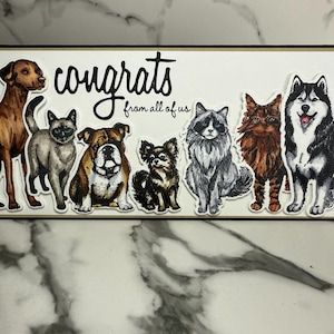 Tarjeta de felicitaciones de todos nosotros para perros y gatos