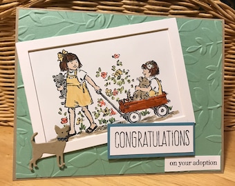 Pet adoption congratulations card