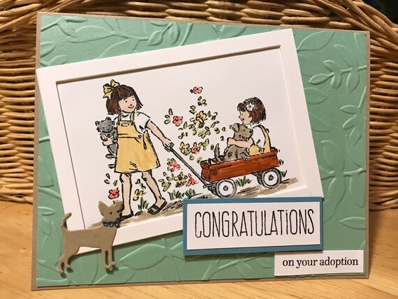 Pet adoption congratulations card