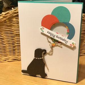 Geburtstagskarte mit Hund und Ballonshaker