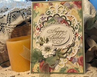 Fancy. handmade die cut birthday card