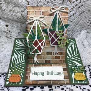 Interactive, Center Easel. Plant Themed Birthday Card