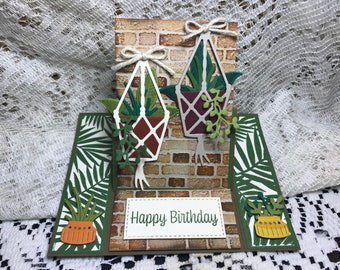Interactive, Center Easel. Plant Themed Birthday Card