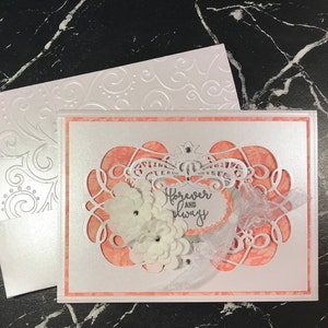 Ausgefallene, handgemachte Hochzeitskarte und Umschlag Kartenbox