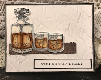 Whiskey themed birthday card