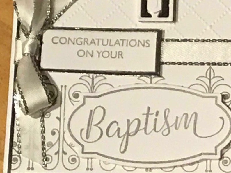 Baptism Card Congratulations on Your Baptism Card White and | Etsy