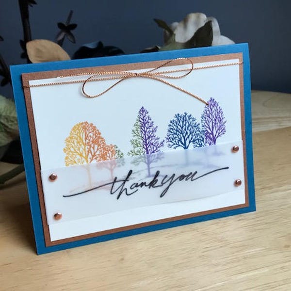 Handmade tree thank you card