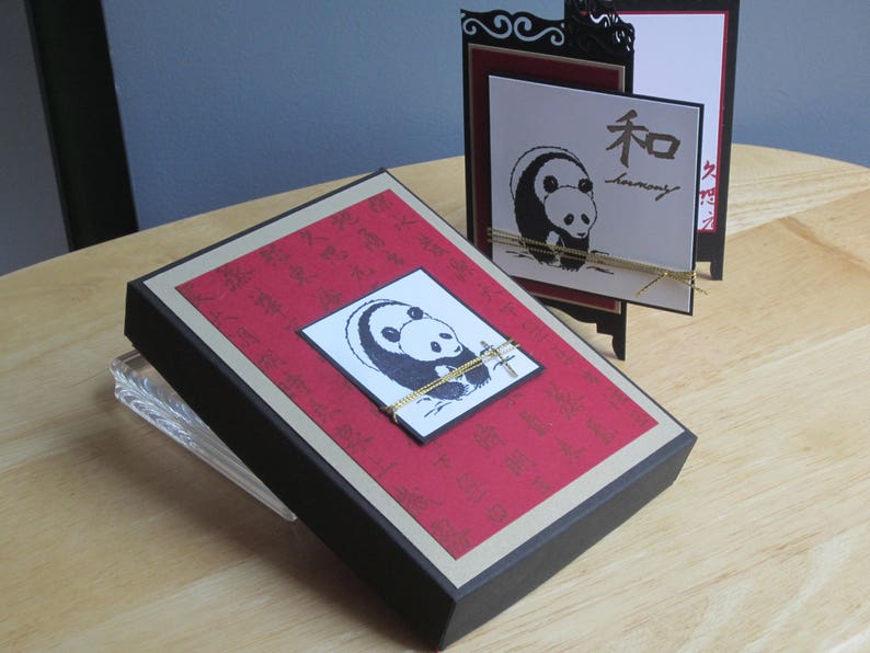 Panda Screen Card Boxed Set set of 5 cards note card set screen card set