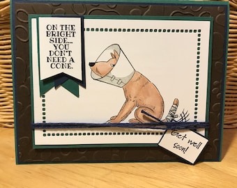 Funny Dog-themed get well soon card