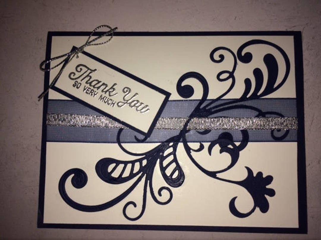 Die Cut Thank You Card Thank You Very Much Card Handmade Etsy