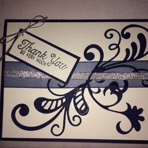 Tarjeta de agradecimiento troquelada, tarjeta de muchas gracias, tarjeta de agradecimiento hecha a mano