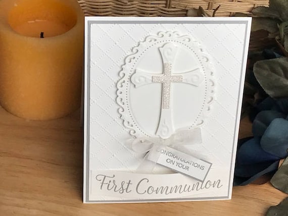 Felicitations Pour Votre Premiere Carte De Communion Etsy France