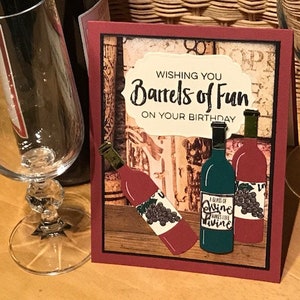 Carte d'anniversaire drôle sur le thème du vin