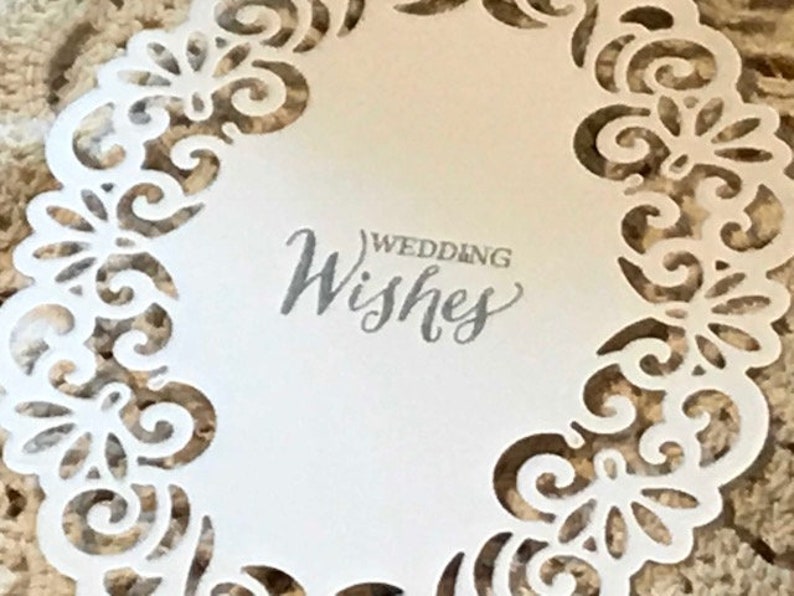 Wedding Card Die Cut Ornate Oval Wedding Card Shimmery Etsy