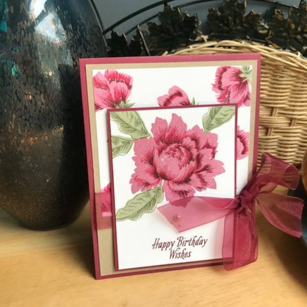 Peony Birthday Card