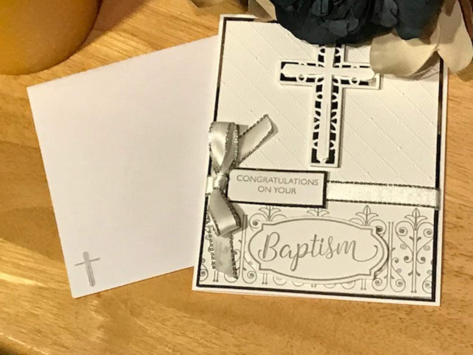 Baptism Card Congratulations on Your Baptism Card White and | Etsy